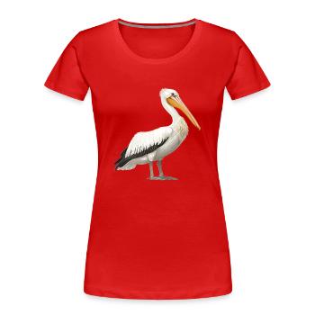 Pelikane Pelikan - Frauen Premium Bio T-Shirt - Rot - Vorne - Mia (176cm)