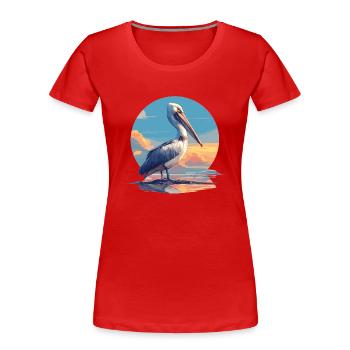 Pelikane Pelikan - Frauen Premium Bio T-Shirt - Rot - Vorne - Mia (176cm)