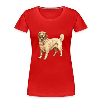 Golden Retriever Dog - Women's Premium Organic T-Shirt - red - Front - Mia (176cm)