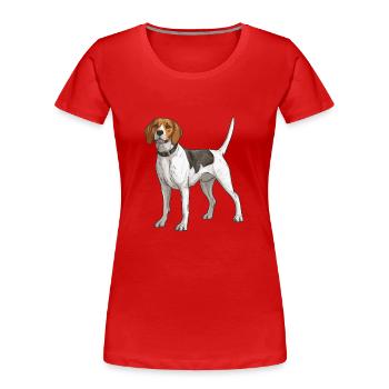 Chien Beagle - T-shirt bio Premium Femme - rouge - Devant - Mia (176cm)