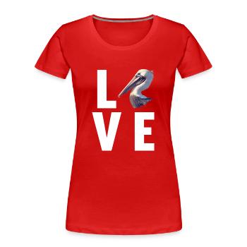 Pelikane Pelikan - Frauen Premium Bio T-Shirt - Rot - Vorne - Mia (176cm)
