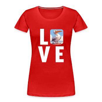 Pelikane Pelikan - Frauen Premium Bio T-Shirt - Rot - Vorne - Mia (176cm)