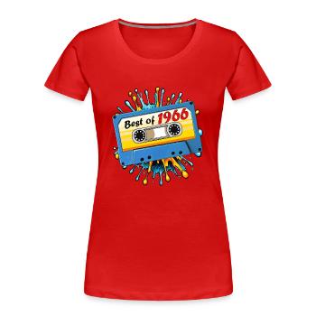 1966 MUSIC CASSETTE BEST OF - Women's Premium Organic T-Shirt - red - Front - Mia (176cm)
