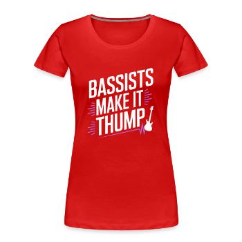 Bass Gitarrist Musiker Gear Funk Rock Jazz - Frauen Premium Bio T-Shirt - Rot - Vorne - Mia (176cm)