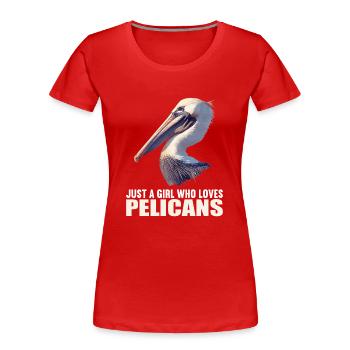 Pelikane Pelikan - Frauen Premium Bio T-Shirt - Rot - Vorne - Mia (176cm)