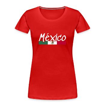 México Mexiko Mexikanische Flagge Mexikaner - Frauen Premium Bio T-Shirt - Rot - Vorne - Mia (176cm)