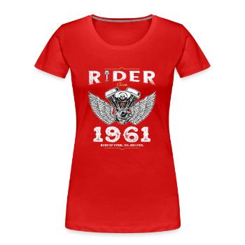 Fahrer seit 1961 - 64 Jahre Open Roads & - Frauen Premium Bio T-Shirt - Rot - Vorne - Mia (176cm)