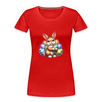Ostern Osterei Ostereier Osterhase - Frauen Premium Bio T-Shirt - Rot - Vorne - Mia (176cm)