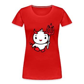 Vogel Teufel Hörner Satan Dreizack Hölle böse cool - Frauen Premium Bio T-Shirt - Rot - Vorne - Mia (176cm)