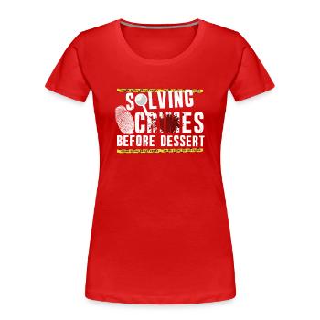 Krimi-Dinner-Spaß-Nacht - Frauen Premium Bio T-Shirt - Rot - Vorne - Mia (176cm)