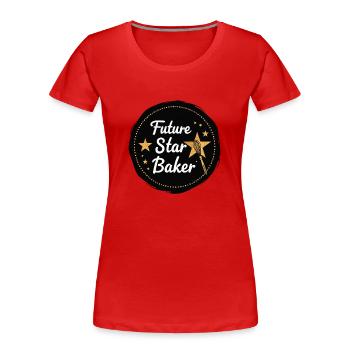 Candidat Junior en Boulangerie Jeune Chef Boulangerie - T-shirt bio Premium Femme - rouge - Devant - Mia (176cm)