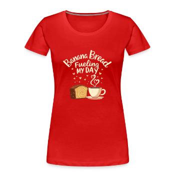 Bananenbrot Liebhaber Back-enthusiast Gemütliche - Frauen Premium Bio T-Shirt - Rot - Vorne - Mia (176cm)