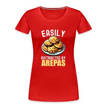 Arepas vénézuélienne - T-shirt bio Premium Femme - rouge - Devant - Mia (176cm)