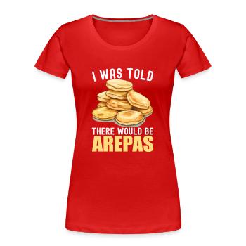 Arepas vénézuélienne - T-shirt bio Premium Femme - rouge - Devant - Mia (176cm)