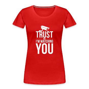 Sécurité privée Professionnel Garde du corps Vip - T-shirt bio Premium Femme - rouge - Devant - Mia (176cm)