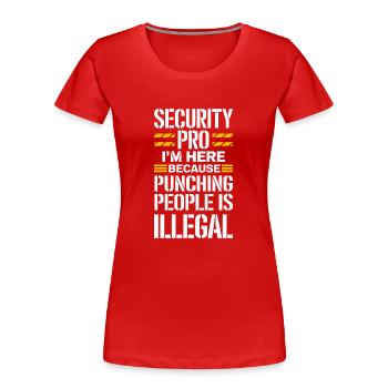 Sécurité privée Professionnel Garde du corps Vip - T-shirt bio Premium Femme - rouge - Devant - Mia (176cm)