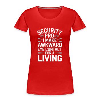 Sécurité privée Professionnel Garde du corps Vip - T-shirt bio Premium Femme - rouge - Devant - Mia (176cm)