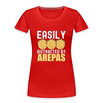 Arepas vénézuélienne - T-shirt bio Premium Femme - rouge - Devant - Mia (176cm)