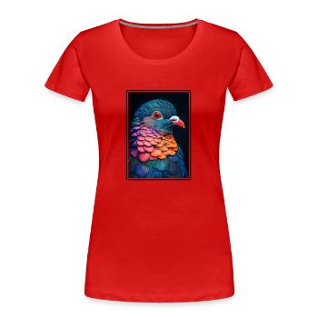Tauben Taube - Frauen Premium Bio T-Shirt - Rot - Vorne - Mia (176cm)