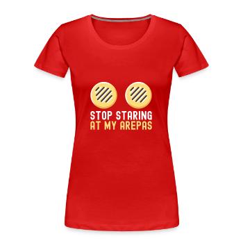 Arepas vénézuélienne - T-shirt bio Premium Femme - rouge - Devant - Mia (176cm)