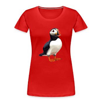 Papageientaucher - Frauen Premium Bio T-Shirt - Rot - Vorne - Mia (176cm)