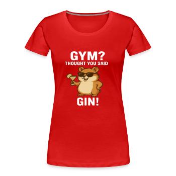 GIN Hamster - Frauen Premium Bio T-Shirt - Rot - Vorne - Mia (176cm)