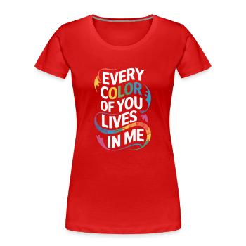 Autismus -geschwister - Frauen Premium Bio T-Shirt - Rot - Vorne - Mia (176cm)