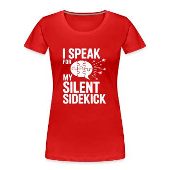 Autismus -geschwister - Frauen Premium Bio T-Shirt - Rot - Vorne - Mia (176cm)