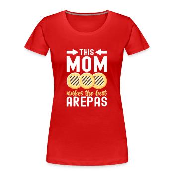 Arepas vénézuélienne - T-shirt bio Premium Femme - rouge - Devant - Mia (176cm)