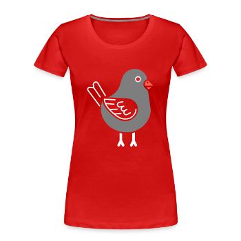 pigeon - T-shirt bio Premium Femme - rouge - Devant - Mia (176cm)