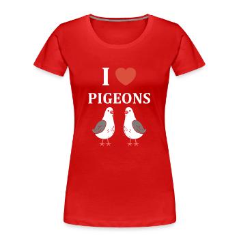pigeon - T-shirt bio Premium Femme - rouge - Devant - Mia (176cm)