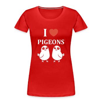 pigeon - T-shirt bio Premium Femme - rouge - Devant - Mia (176cm)