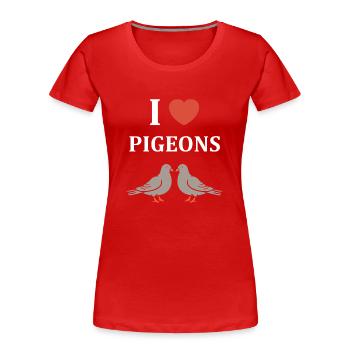 pigeon - T-shirt bio Premium Femme - rouge - Devant - Mia (176cm)