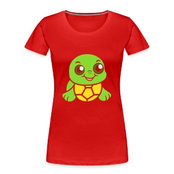 tortue - T-shirt bio Premium Femme - rouge - Devant - Mia (176cm)