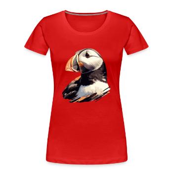 Papageientaucher - Frauen Premium Bio T-Shirt - Rot - Vorne - Mia (176cm)