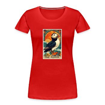 Papageientaucher - Frauen Premium Bio T-Shirt - Rot - Vorne - Mia (176cm)