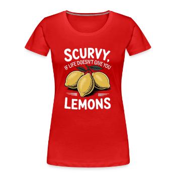 Skorbut, wenn das Leben dir keine Zitronen gibt Nahrung Obst - Frauen Premium Bio T-Shirt - Rot - Vorne - Mia (176cm)