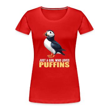 Papageientaucher - Frauen Premium Bio T-Shirt - Rot - Vorne - Mia (176cm)