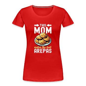 Arepas vénézuélienne - T-shirt bio Premium Femme - rouge - Devant - Mia (176cm)