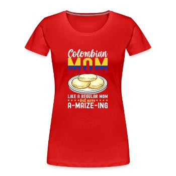 Arepas vénézuélienne - T-shirt bio Premium Femme - rouge - Devant - Mia (176cm)