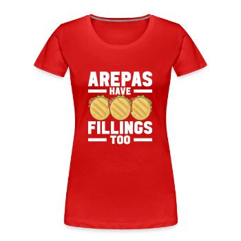 Arepas vénézuélienne - T-shirt bio Premium Femme - rouge - Devant - Mia (176cm)