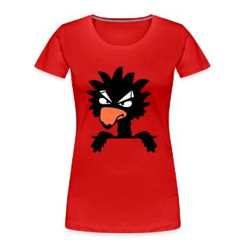 Raven Bird Peeps Evil Cool Funny Comic Humor Fun - Women's Premium Organic T-Shirt - red - Front - Mia (176cm)