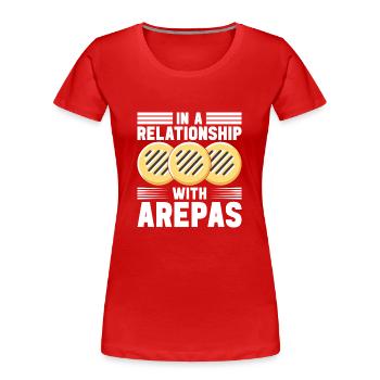 Arepas vénézuélienne - T-shirt bio Premium Femme - rouge - Devant - Mia (176cm)