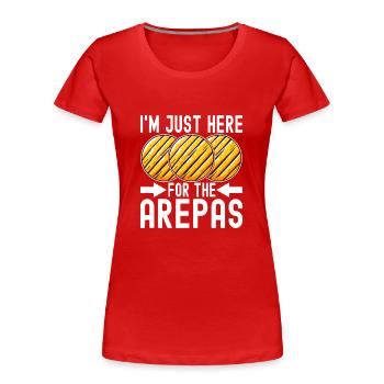 Arepas vénézuélienne - T-shirt bio Premium Femme - rouge - Devant - Mia (176cm)