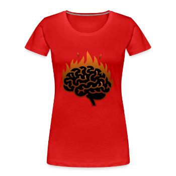THE BRAIN - Women's Premium Organic T-Shirt - red - Front - Mia (176cm)