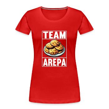 Arepas vénézuélienne - T-shirt bio Premium Femme - rouge - Devant - Mia (176cm)