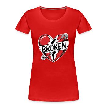 CŒUR BRISÉ - T-shirt bio Premium Femme - rouge - Devant - Mia (176cm)
