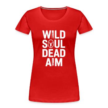 Frauen, Die Eine Starke Natur Im Freien Jagen, Die - Frauen Premium Bio T-Shirt - Rot - Vorne - Mia (176cm)