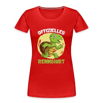 Läufer OFFIZIELLES RENNSHIRT Laufen Lustiges - Frauen Premium Bio T-Shirt - Rot - Vorne - Mia (176cm)