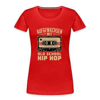 Hip Hop Gangster Cassette Graffiti Musique Rap Années 90 - T-shirt bio Premium Femme - rouge - Devant - Mia (176cm)